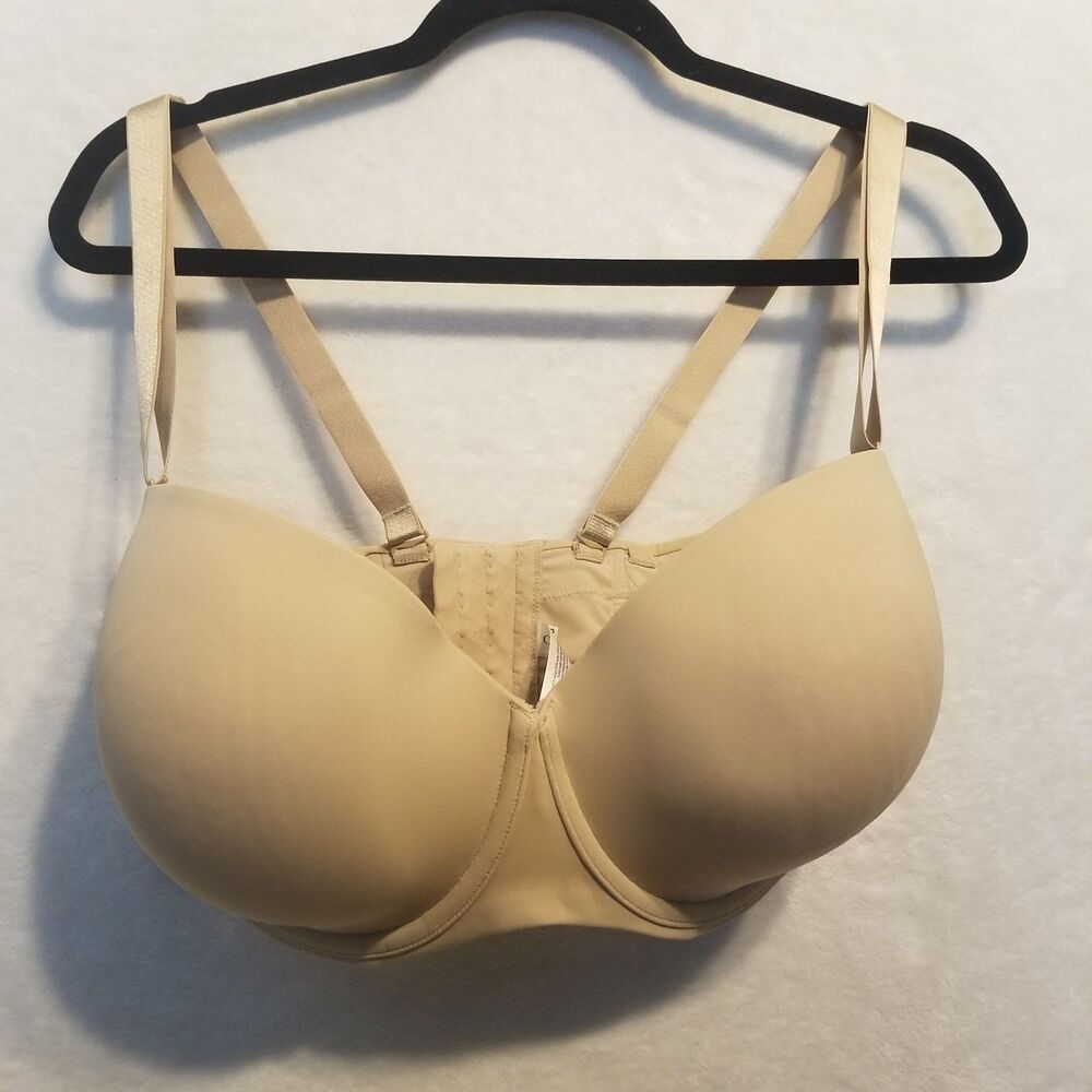 Cacique 40G Bra Beige Convertible Strapless Padded Wide Band Classic Basic